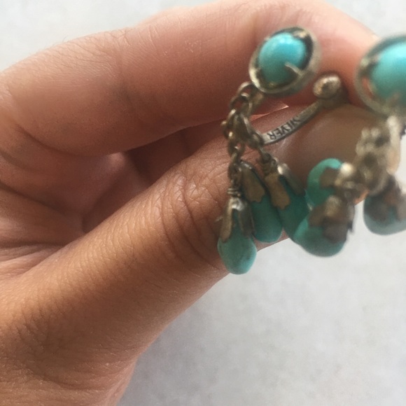 Turquoise Vintage Earrings - Picture 2 of 3